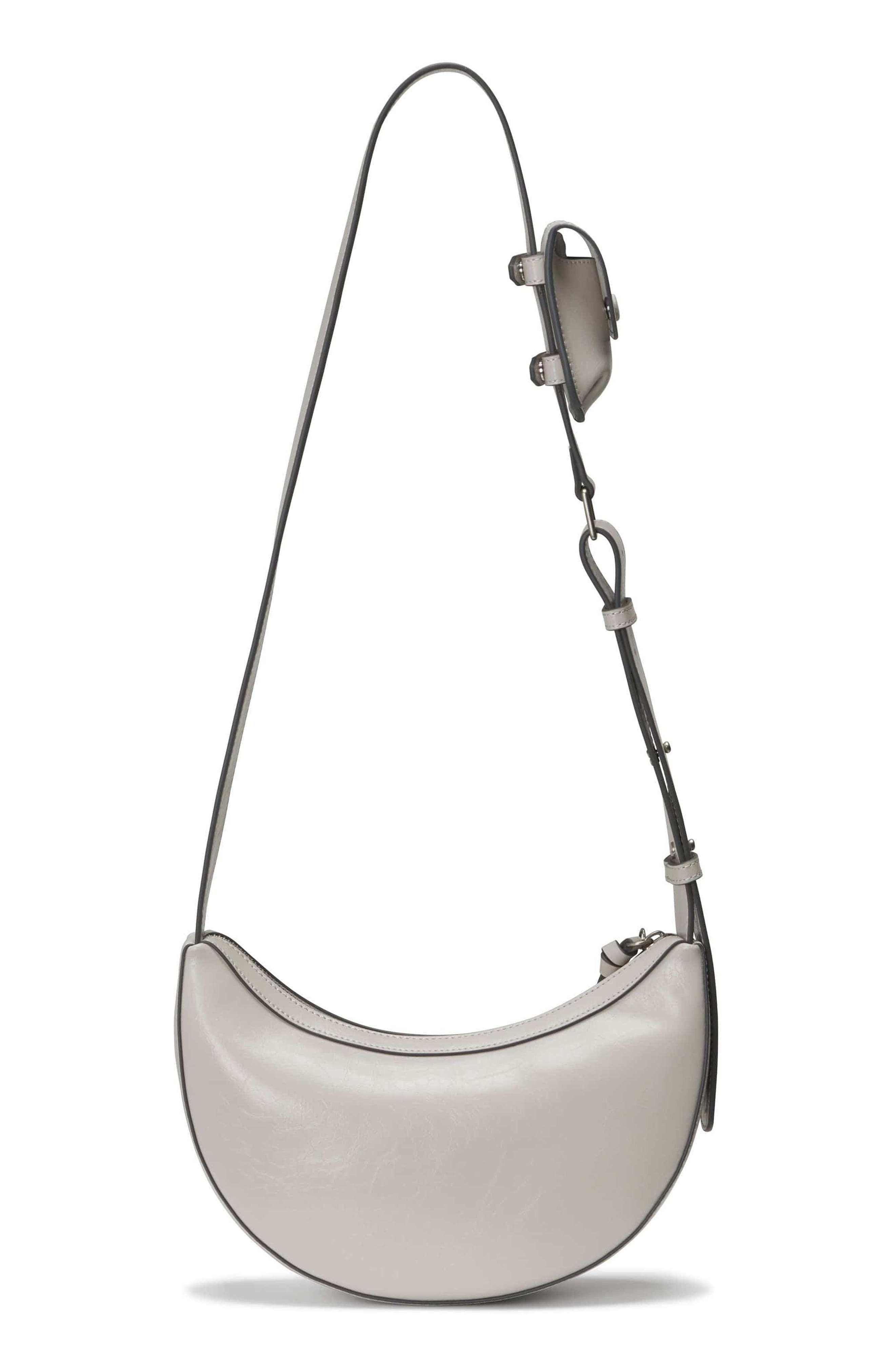 Oryany Rookie Crescent Crackled Leather Crossbody Bag, Alternate, color, Mist