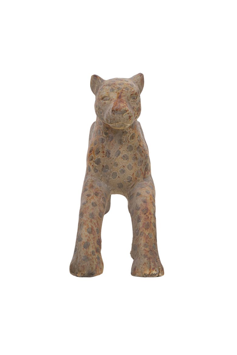 Vintage Carousel Leopard Planter, Distressed Multicolor, Alternate, color, Grey