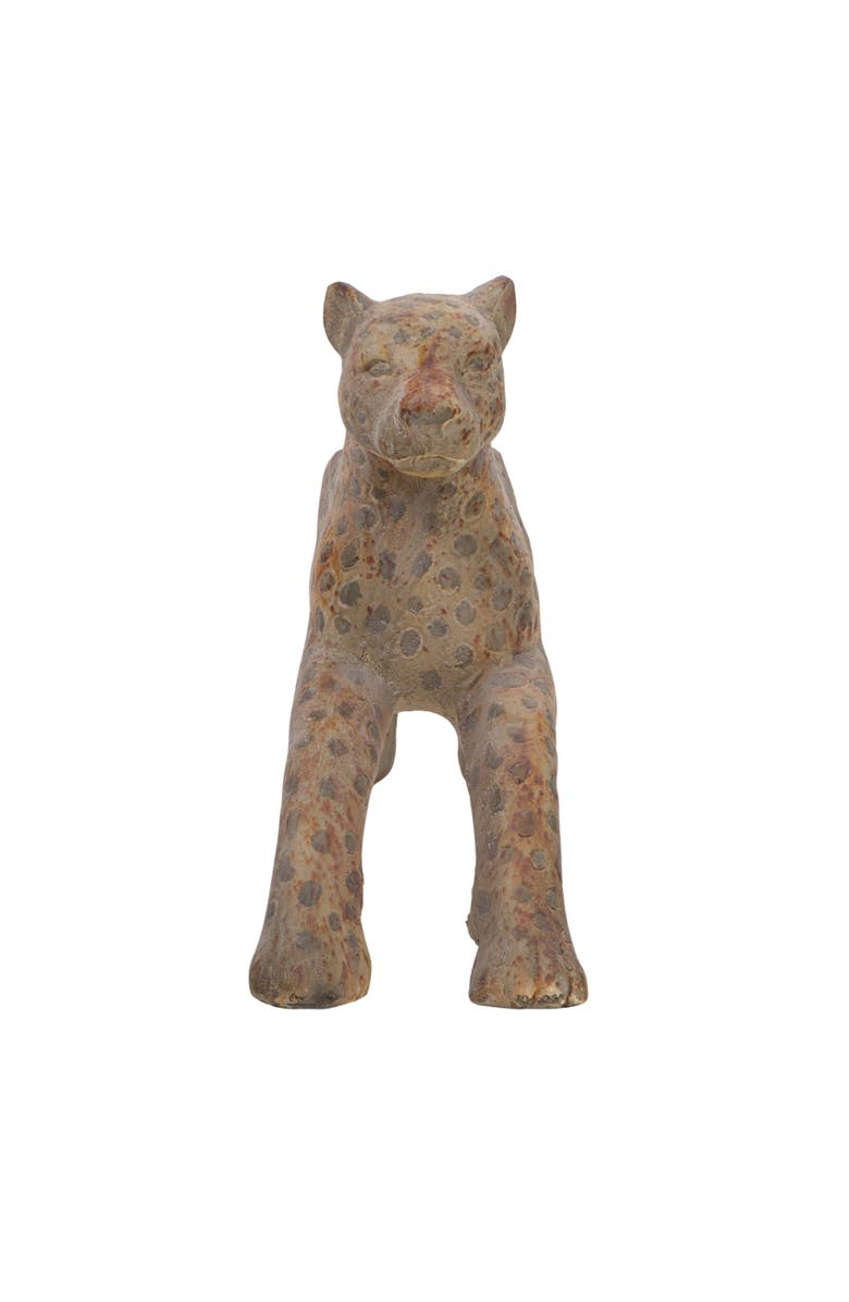 Storied Home Vintage Carousel Leopard Planter, Distressed Multicolor, Alternate, color, Grey