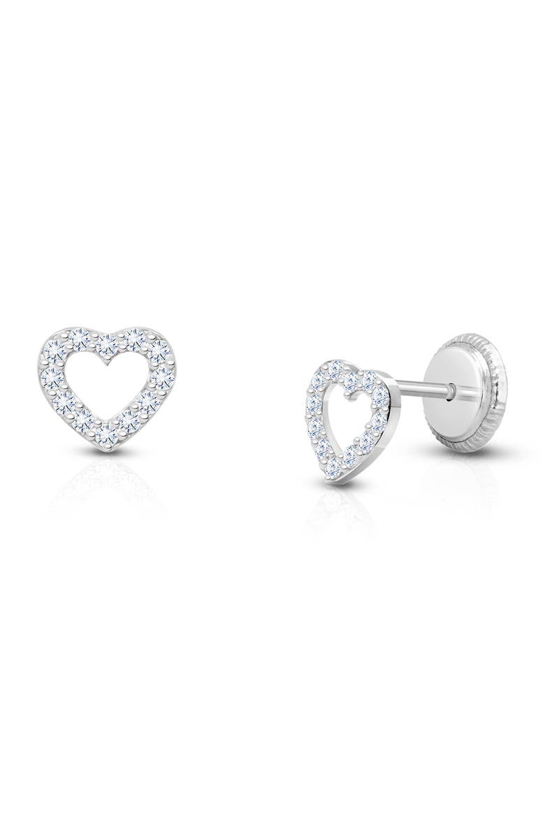 14K Gold Love of Mine Studs Screw Back Earrings, Main, color, 14K White Gold