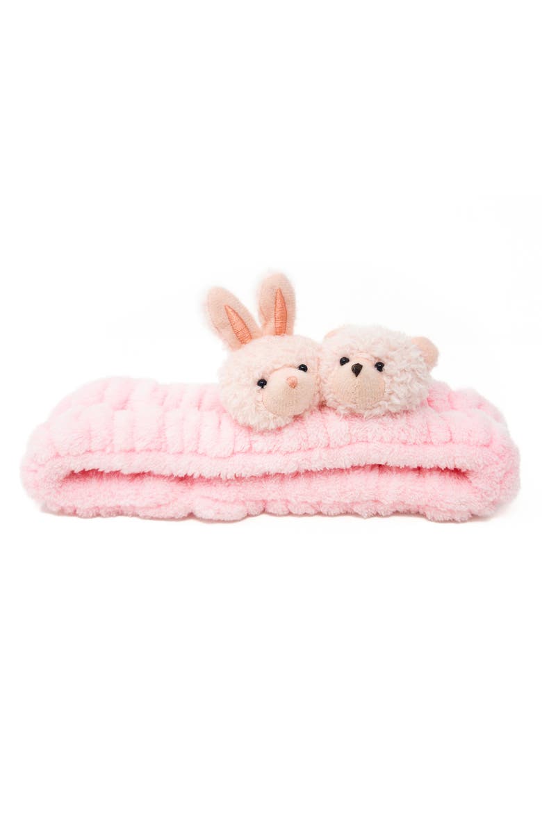 2pc Plush Spa Headband Set, Alternate, color, Bunny Friends Set -Pink