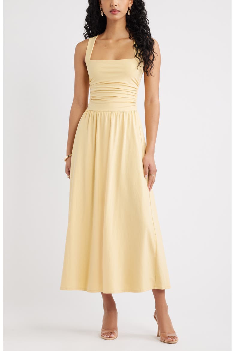 Square Neck Maxi Dress, Main, color, YELLOW SAHARA