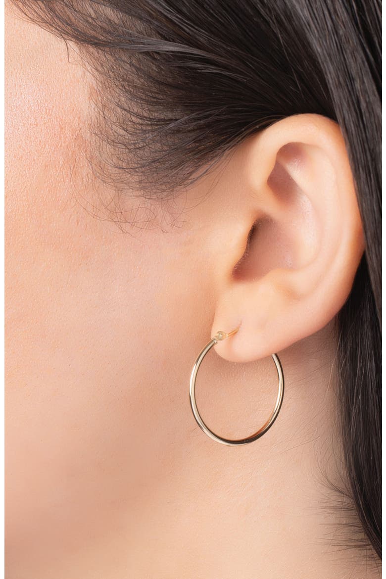 14K Yellow Gold Endless Hoop Earrings, Alternate, color, GOLD