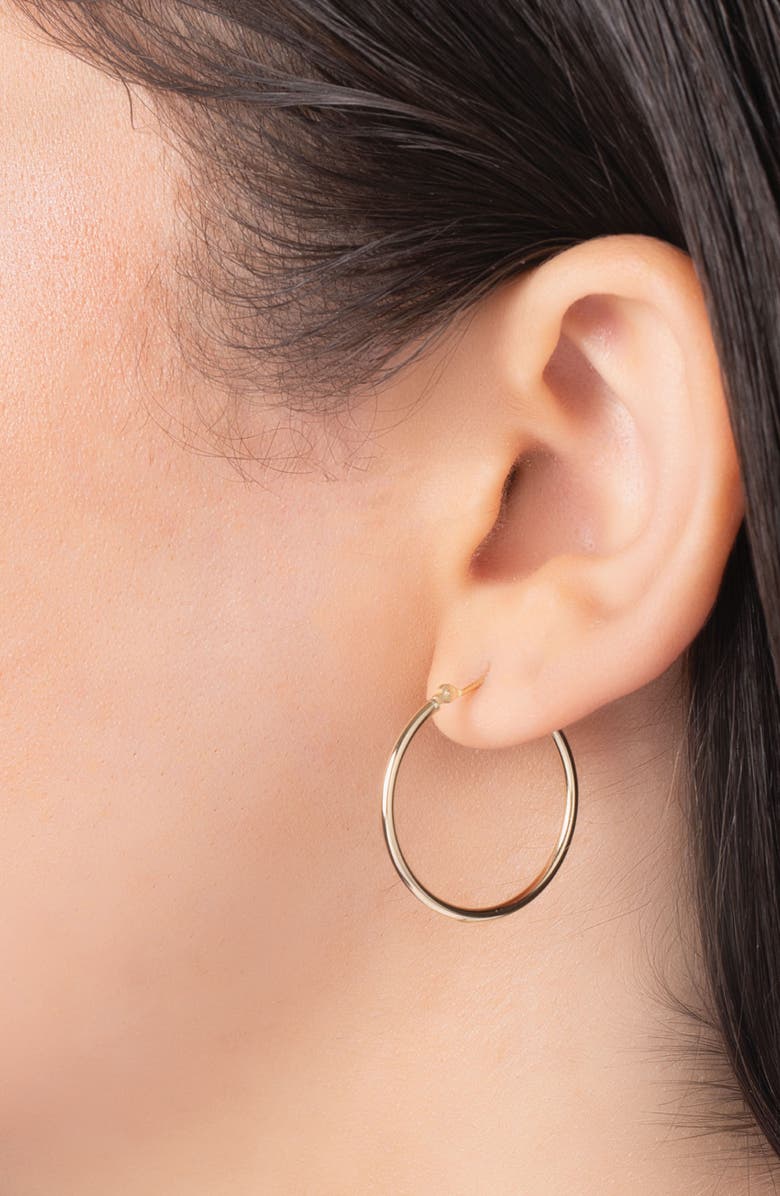 BEST SILVER 14K Yellow Gold Endless Hoop Earrings, Alternate, color, Gold