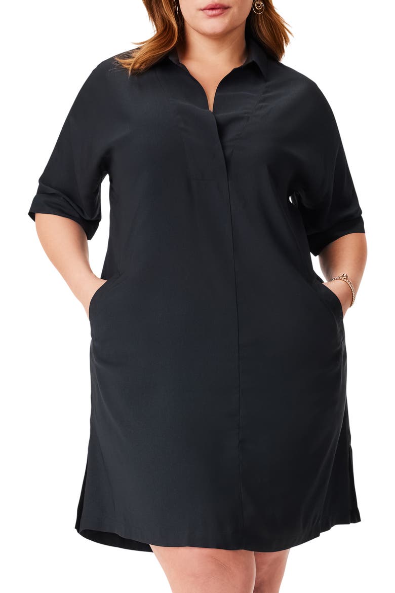 Polished Shirtdress, Alternate, color, BLACK ONYX