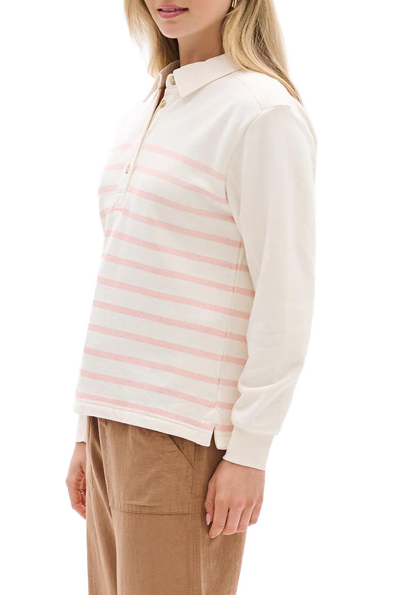 Stripe Polo Sweatshirt, Alternate, color, WHISPER WHITE