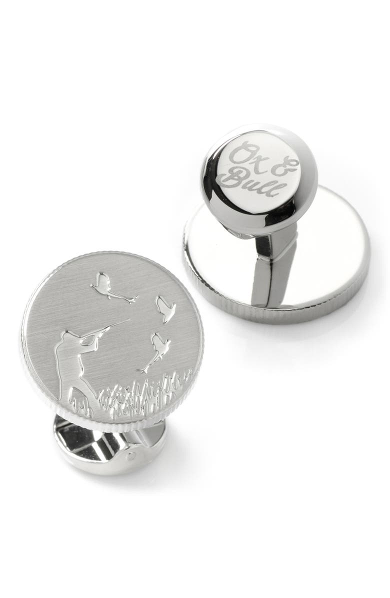 Cufflinks, Inc. Hunter Embossed Cuff Links, Alternate, color, Silver