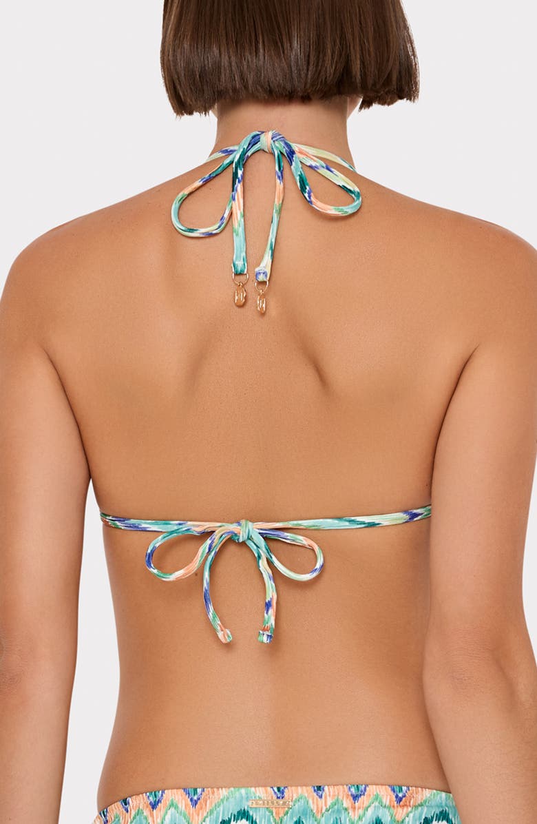 Milly Tropical Chevron Stripe Triangle Bikini Top, Alternate, color, Tropical Multi