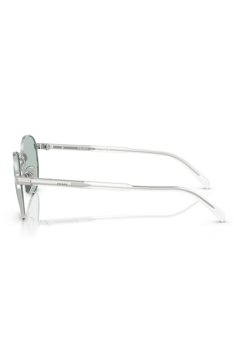 53mm Oval Sunglasses, Alternate, color, SILVER AVIO CHIARO/ACCIAIO