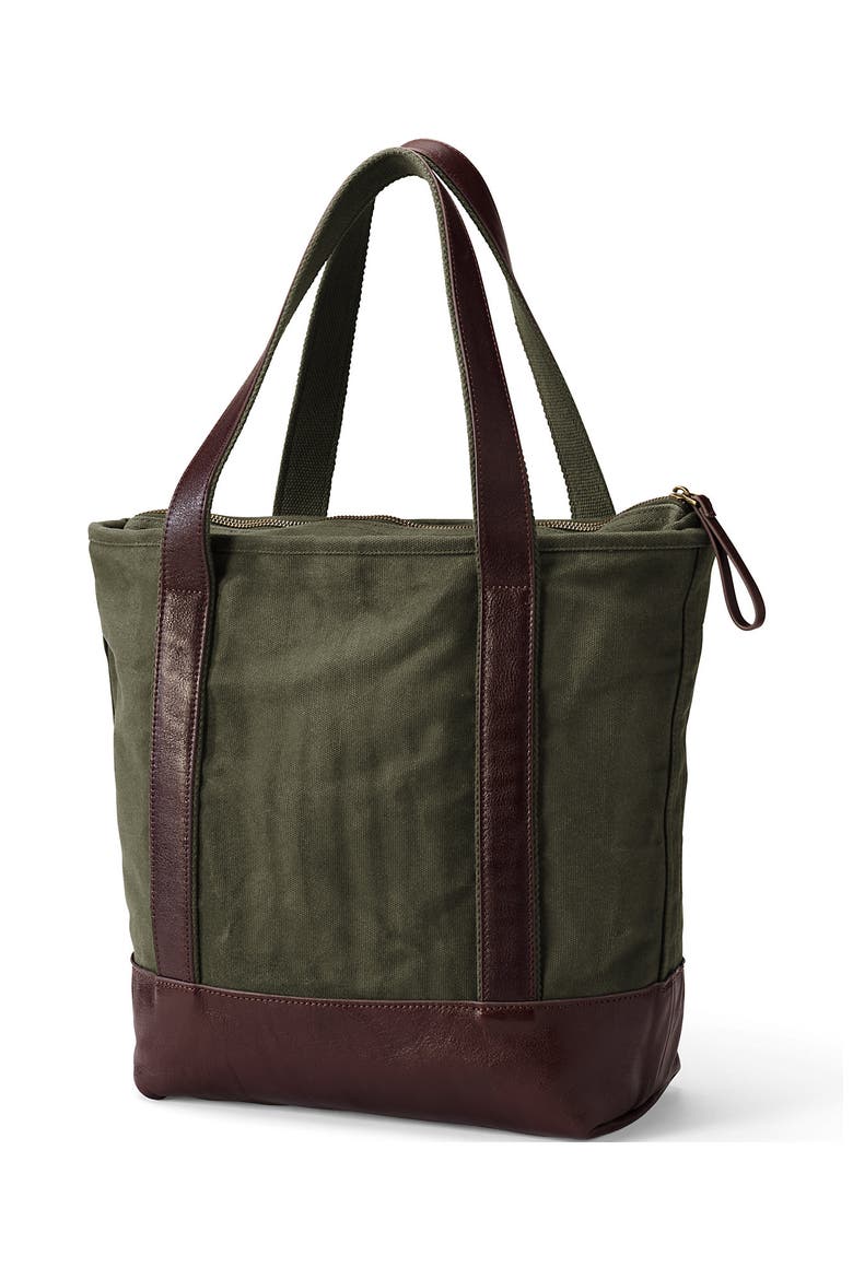 Large Waxed Canvas Tote Bag, Alternate, color, Olive Green