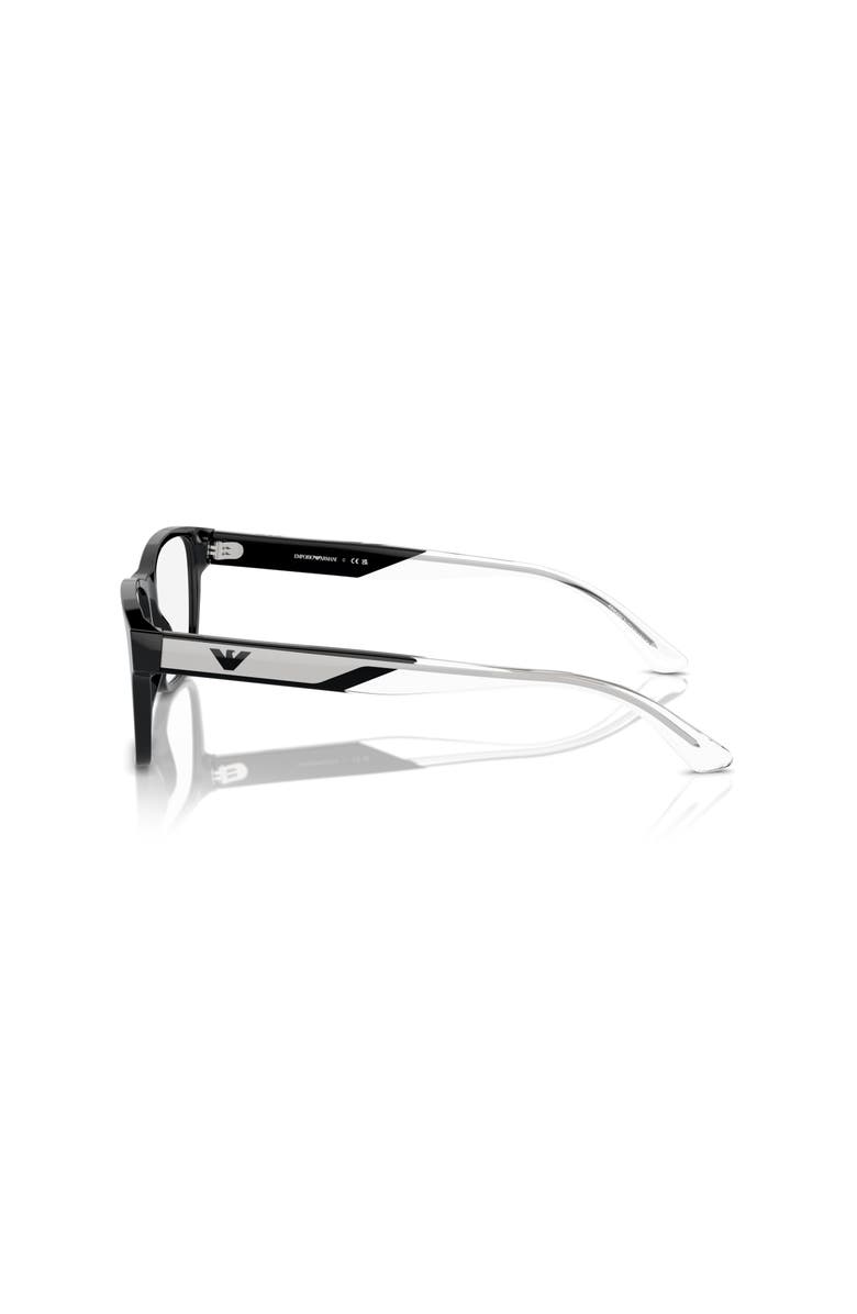 Emporio Armani 53mm Rectangle optical glasses, Alternate, color, Black