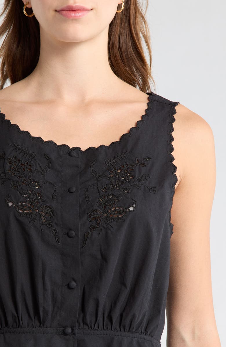 Re/Done Jerry Eyelet Tank, Alternate, color, Black