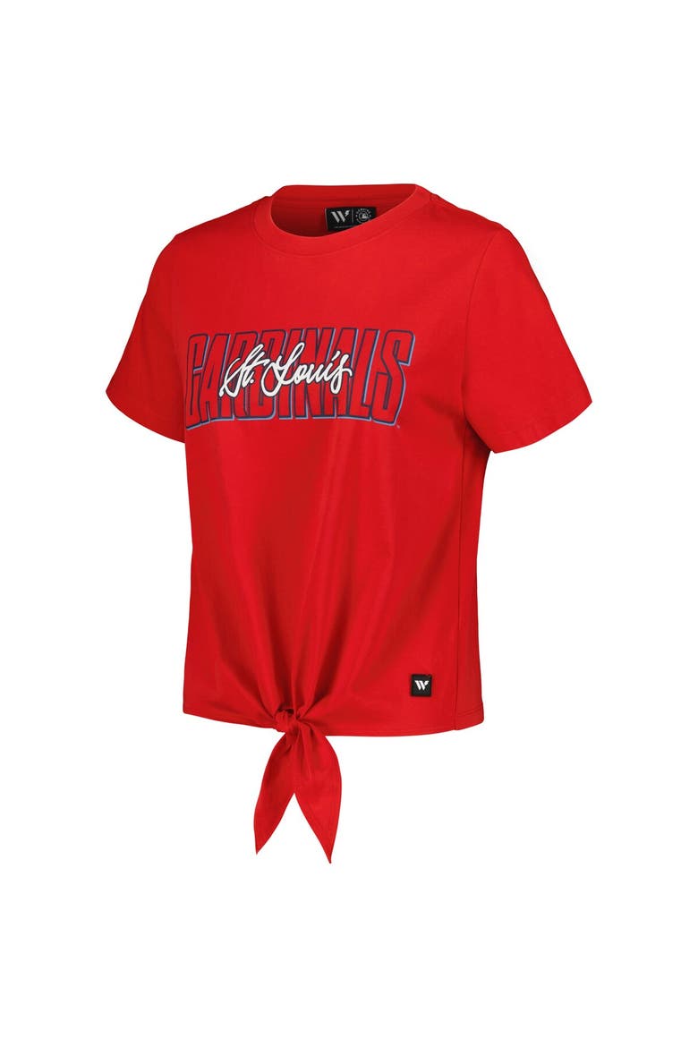 Women's The Wild Collective Red St. Louis Cardinals Twist Front T-Shirt, Alternate, color, Red