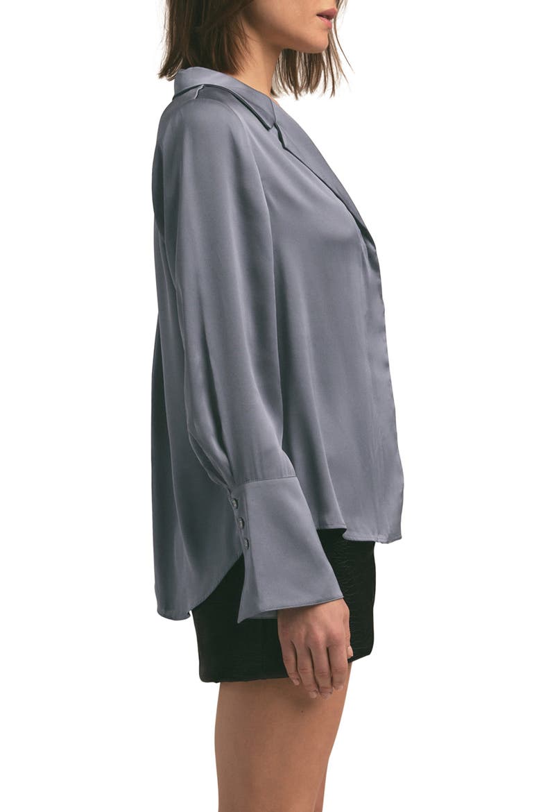 The Lily Button-Up Shirt, Alternate, color, DK SLATE