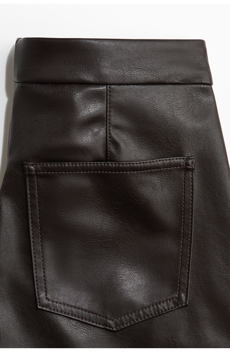 H&M Coated Bootcut Trousers, Alternate, color, Dark Brown