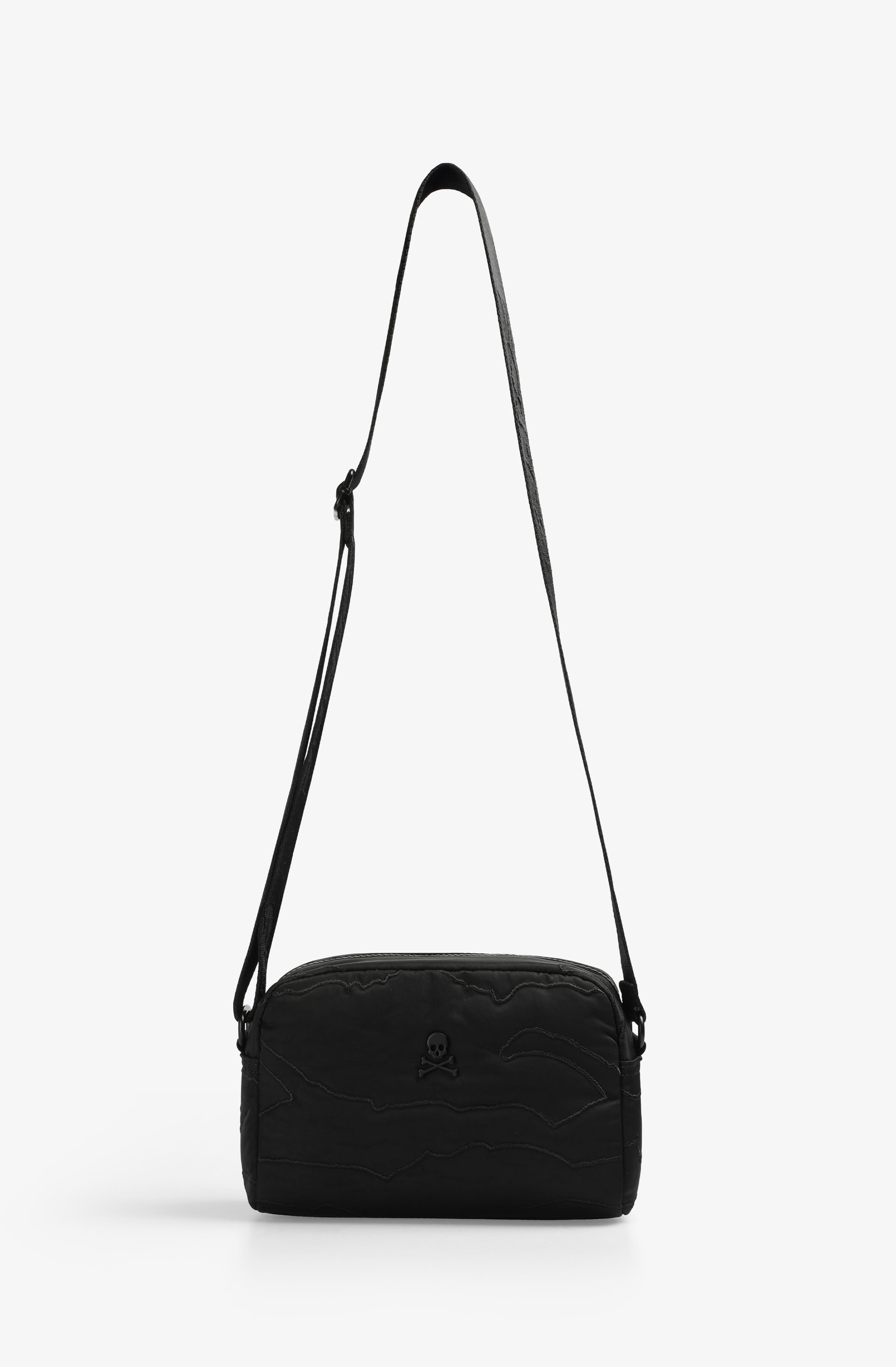 Scalpers Ny Emb Fabric Bag, Main, color, Black