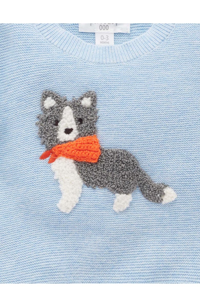 Purebaby On The Farm Sweater, Alternate, color, Country Air Melange Blue Dog