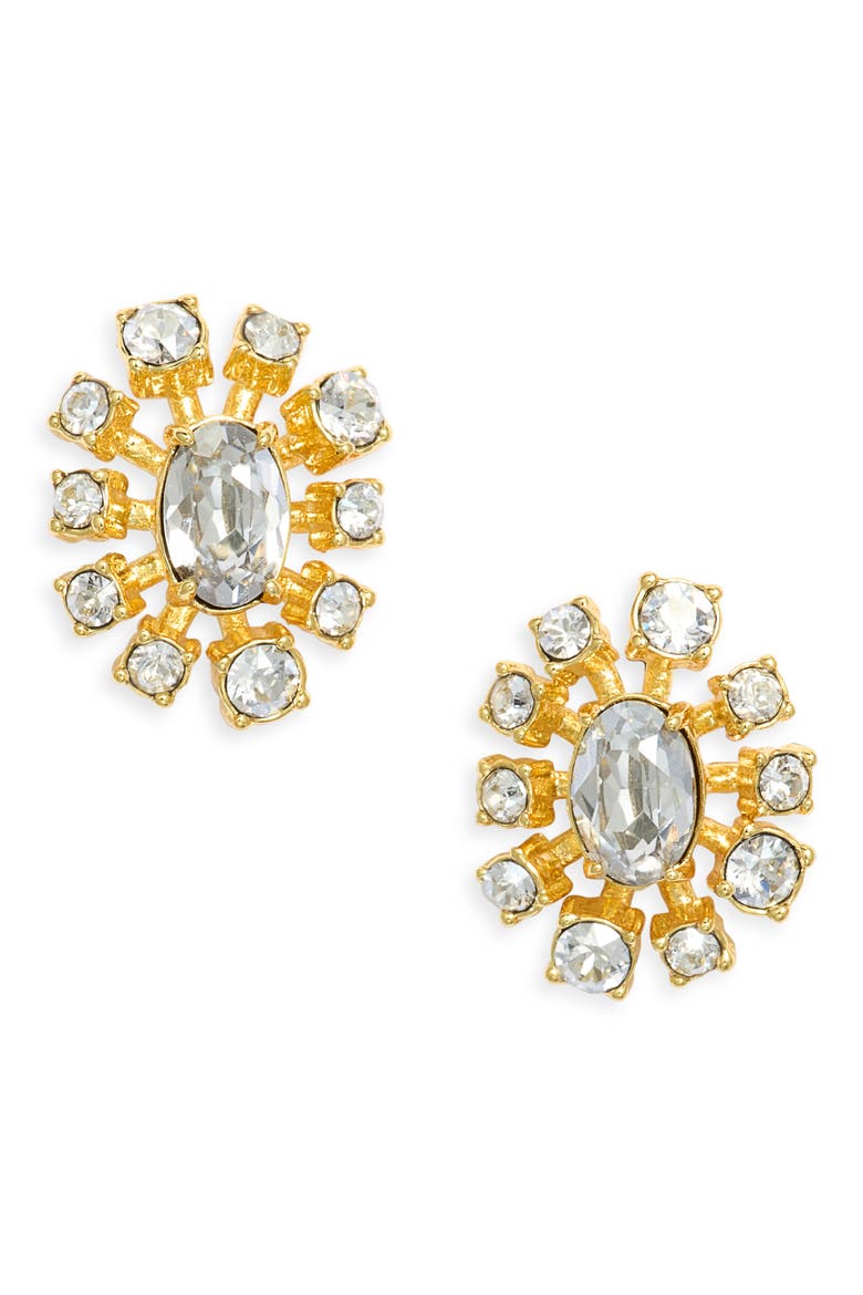 Punk Royale Austrian Crystal Stud Earrings, Main, color, CRYSTALS/ YELLOW GOLD