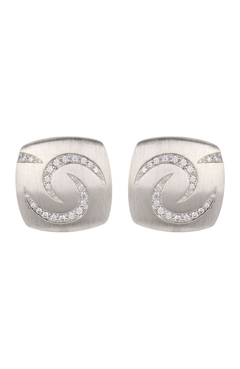 Breuning Sterling Silver Cushion Shaped Stud Earrings, Main, color,