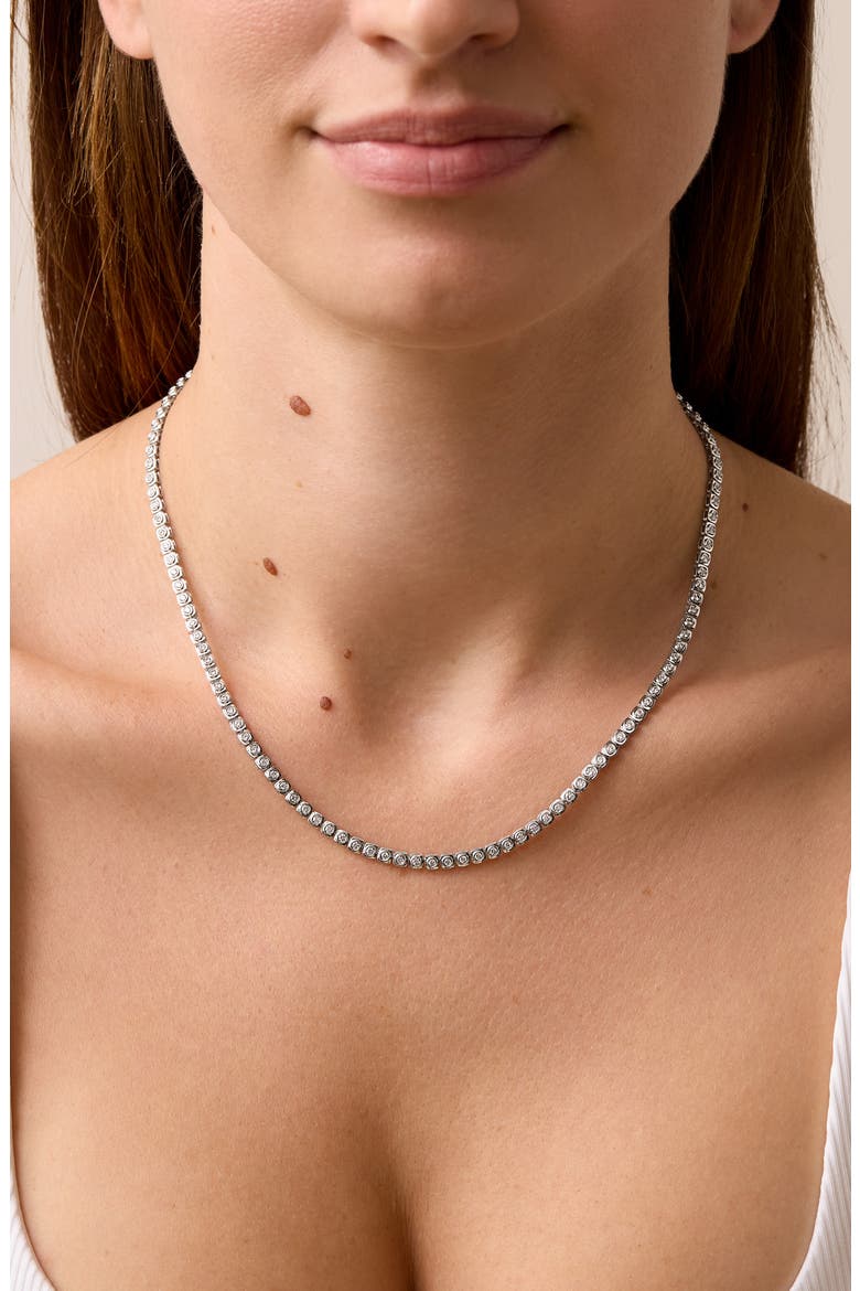 Monaco Diamond Tennis Necklace, Alternate, color, 18K WHITE GOLD