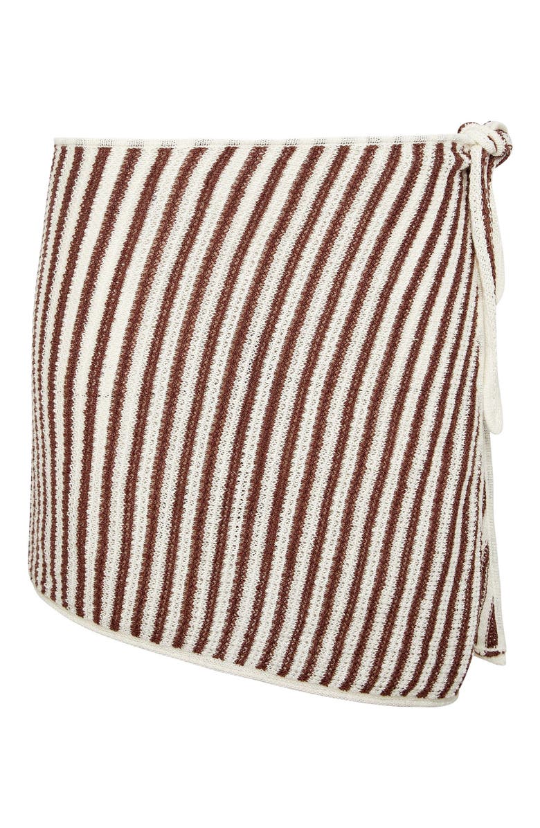 Onia Linen Knit Mini Sarong, Alternate, color, Brown/White