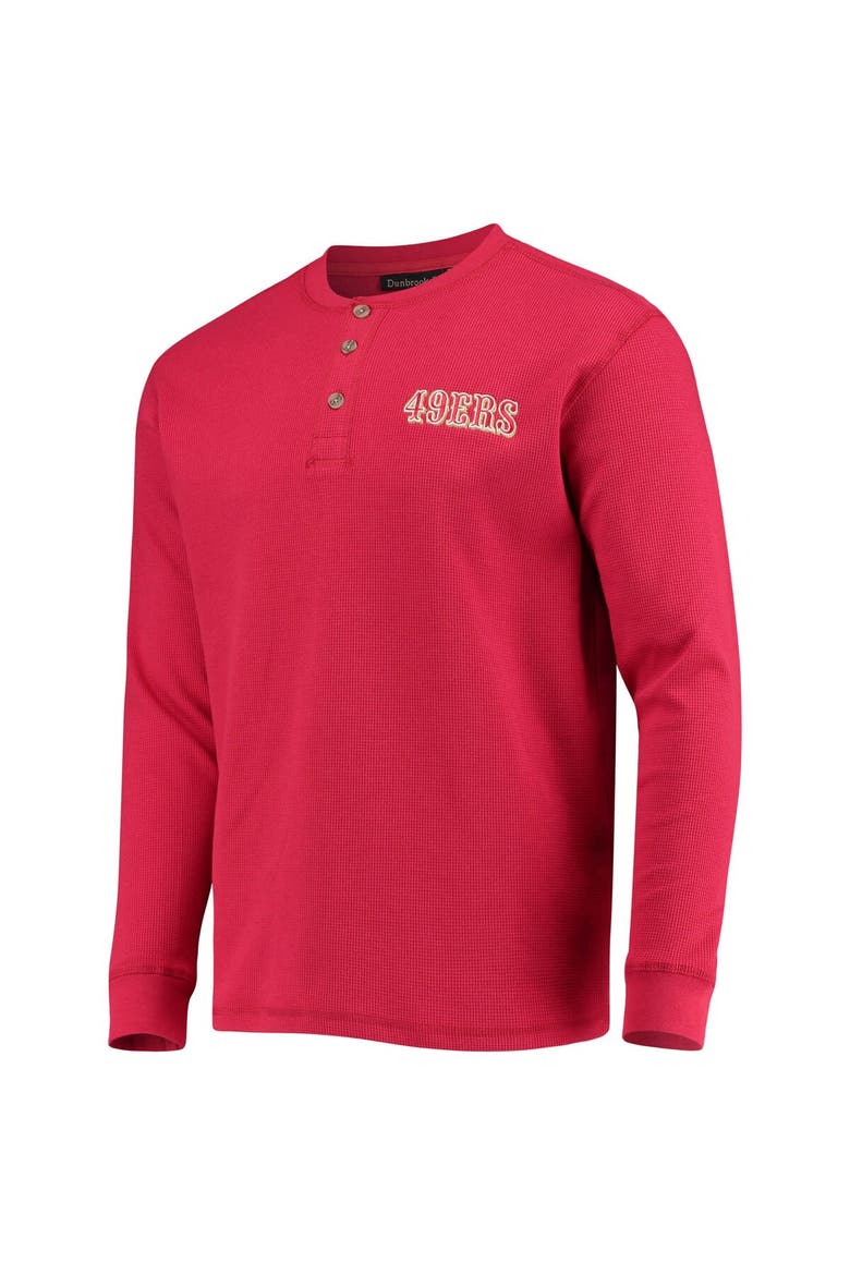 Men's Dunbrooke Scarlet San Francisco 49ers Logo Maverick Thermal Henley Long Sleeve T-Shirt, Alternate, color, Scarlet