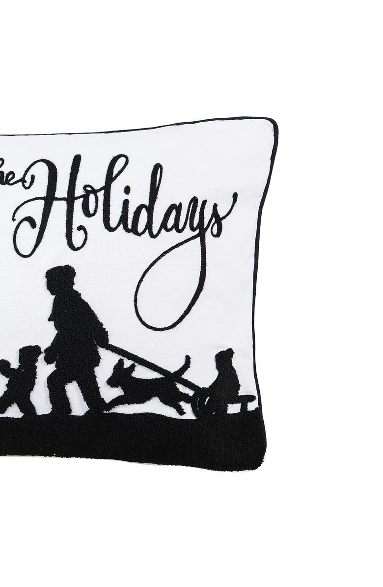 C&F Home Home For Holidays Tufted Christmas Throw Pillow, 14" x 22", Alternate, color, Black