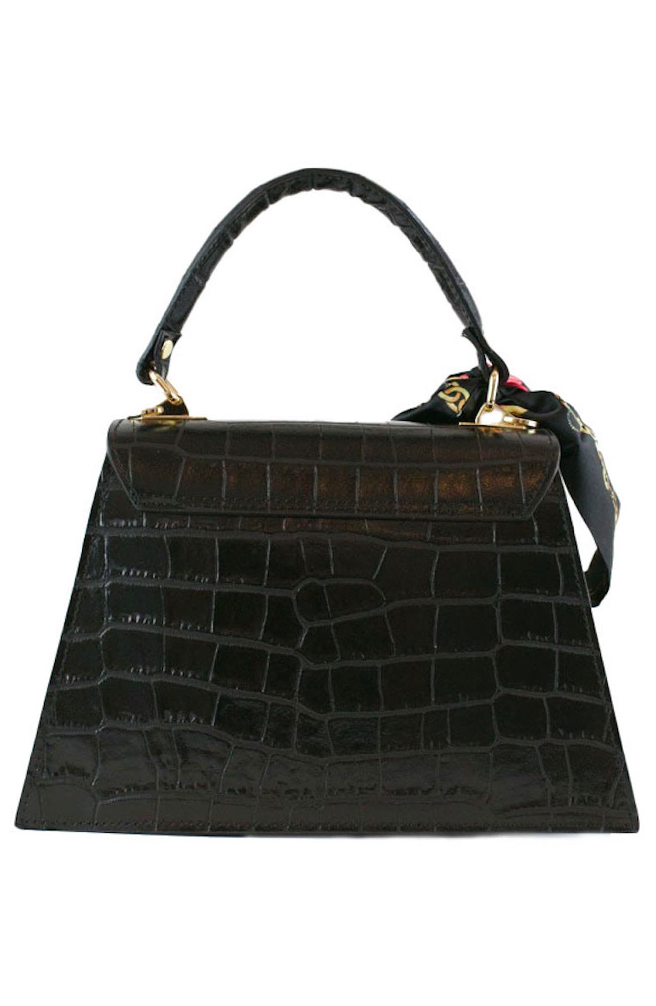 Persaman New York Croc Embossed Satchel Bag, Alternate, color, 