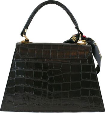 Croc Embossed Satchel Bag