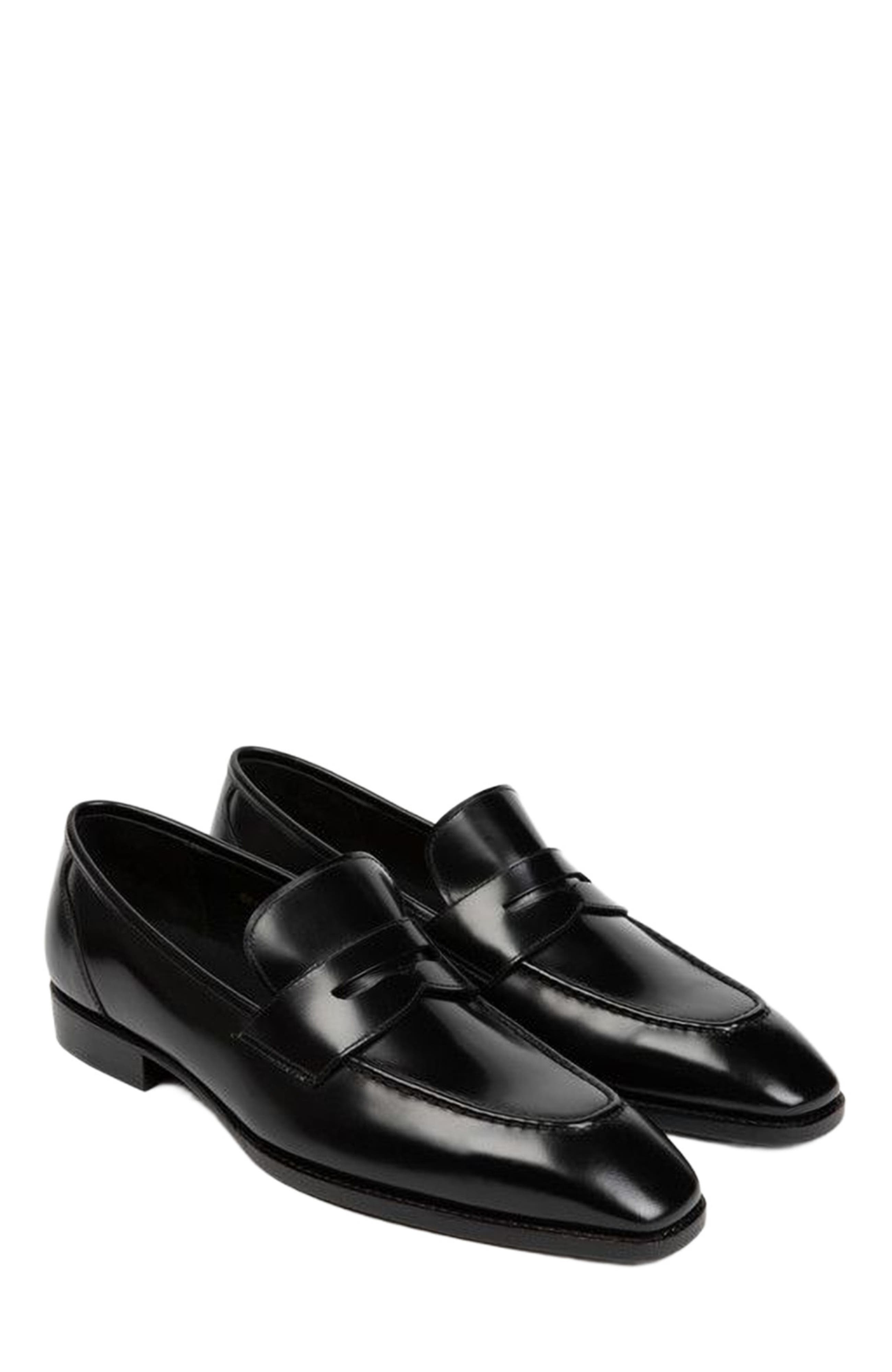 Anthony Veer Belmont Penny Loafer, Alternate, color, Onyx Shine Black