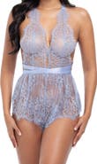 Oh La La Cheri Brea Sheer Lace Teddy