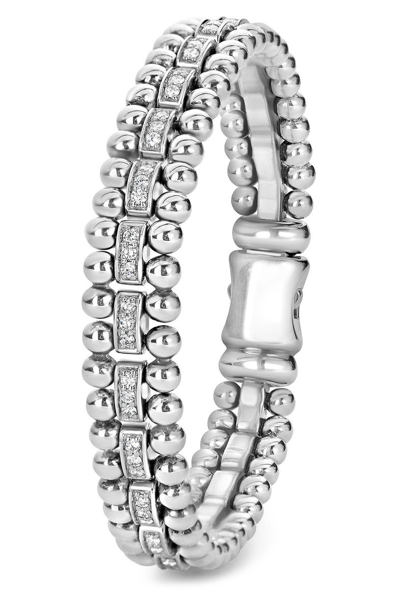 Caviar Spark Pavé Diamond Bracelet, Alternate, color, SILVER/DIAMOND