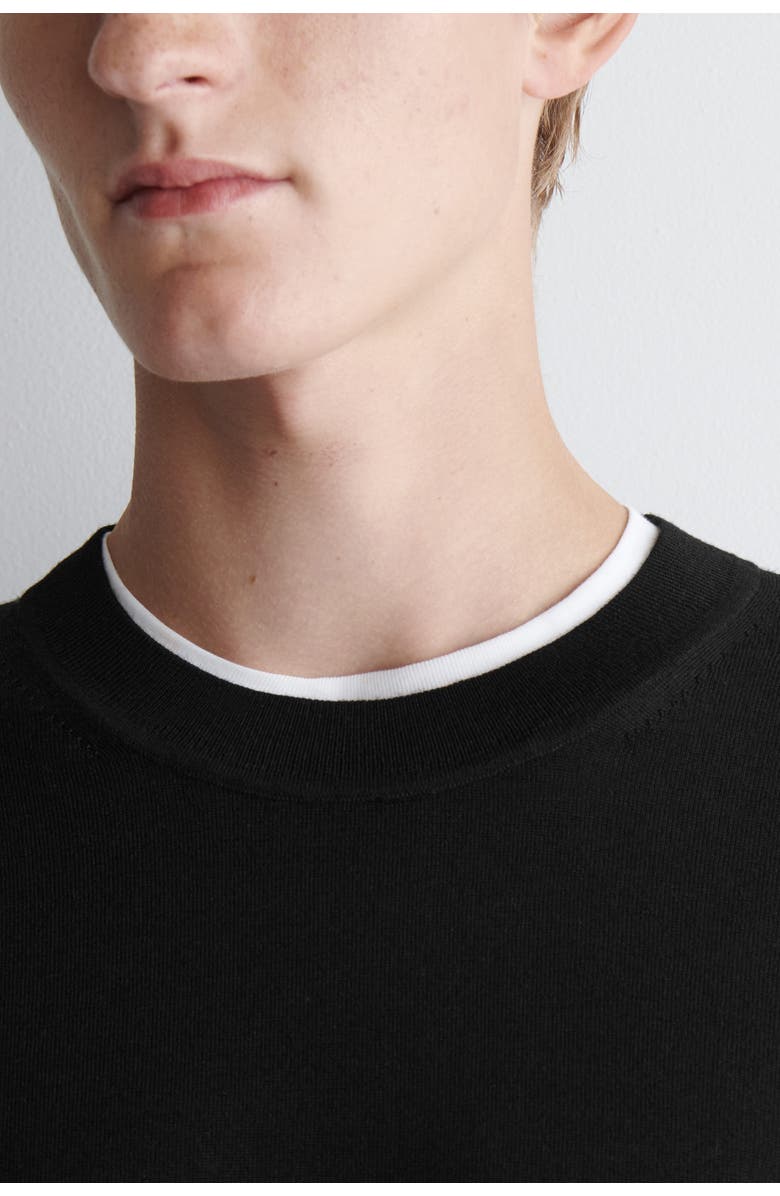 COS Slim Merino Wool Crew-Neck Sweater, Alternate, color, Black