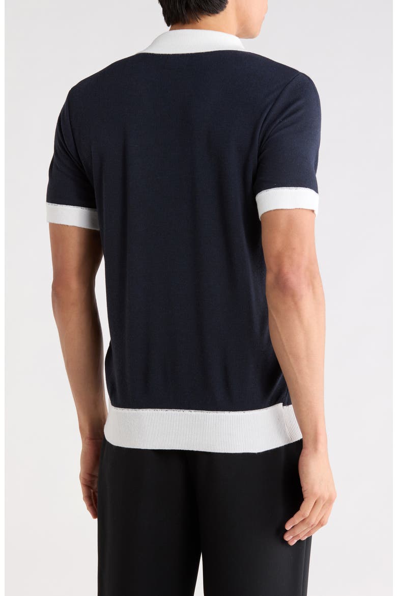 Johnny Collar Knit Polo Sweater, Alternate, color, BLACK