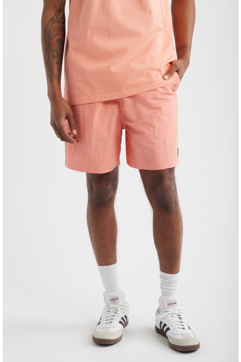 Shibuya Nylon Drawstring Shorts, Main, color, PEACH AMBER