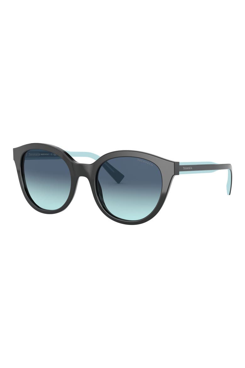 52mm Gradient Cat Eye Sunglasses, Alternate, color, BLACK/ AZURE GRADIENT BLUE