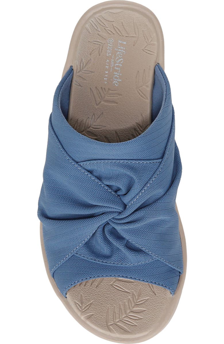 LifeStride Smile 3 Open Toe Wedge Slide Sandal - Wide Width Available, Alternate, color, Blue