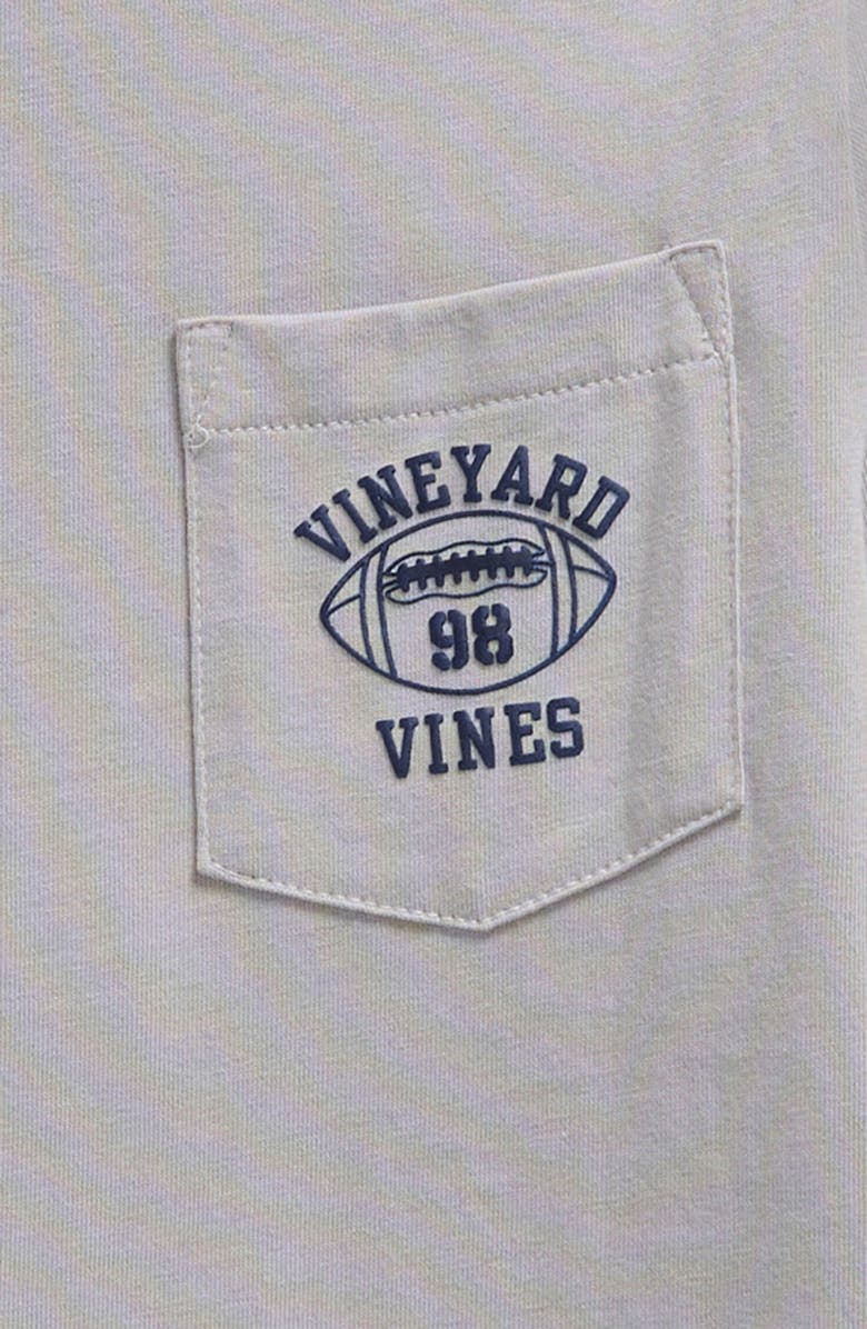 vineyard vines Kids' Football Whale Long Sleeve Pocket Graphic T-Shirt, Alternate, color, 