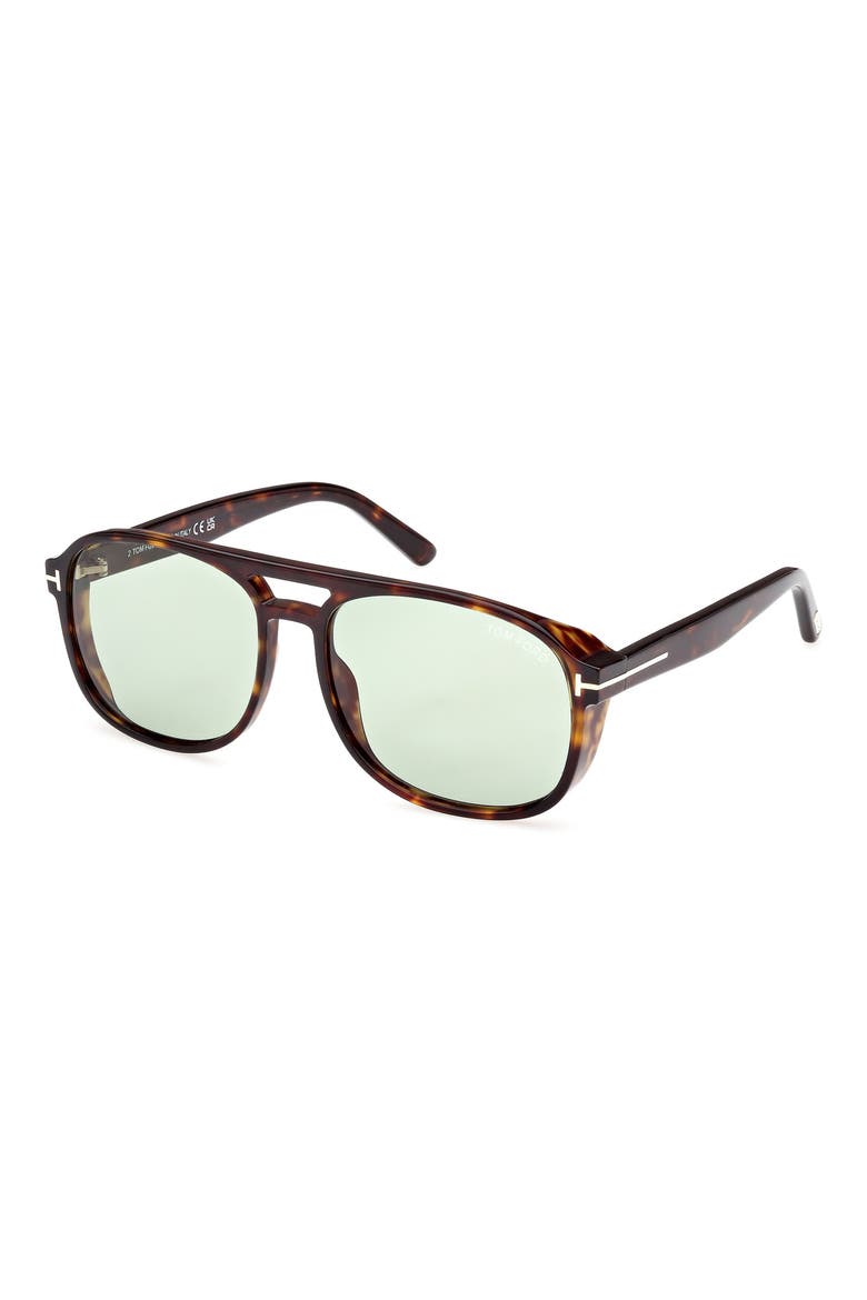 Rosco 58mm Navigator Sunglasses, Alternate, color, DARK HAVANA / GREEN