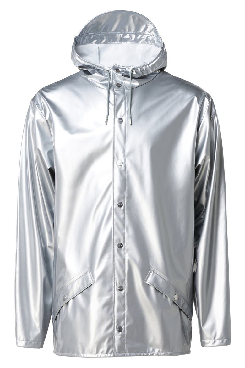 Lightweight Hooded Rain Jacket, Alternate, color, SILVER