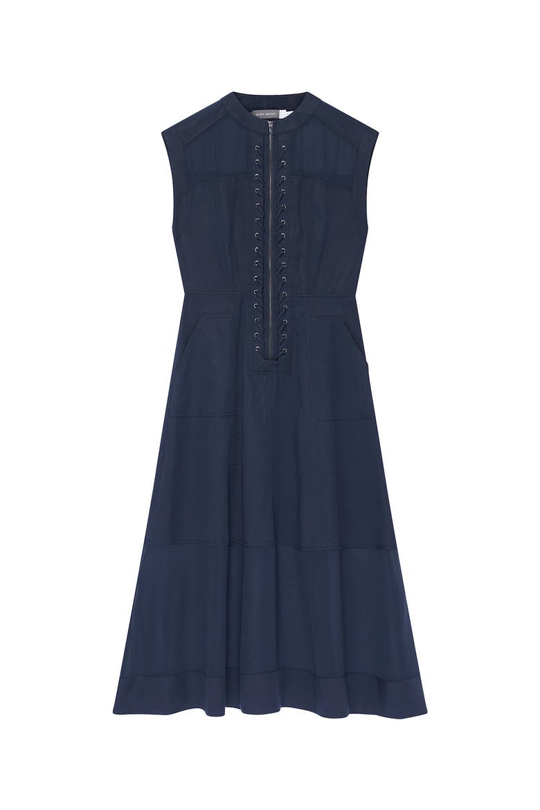 Utility Front Zip Midi Dress, Alternate, color, Blue