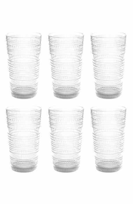 TarHong Beaded Set of 6 Jumbo Drinking Glasses