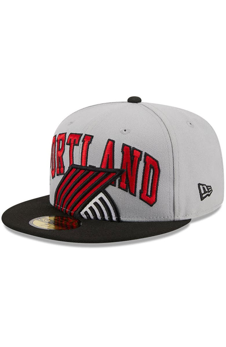 New Era Men's New Era Gray/Black Portland Trail Blazers Tip-Off Two-Tone 59FIFTY Fitted Hat, Main, color, Gray