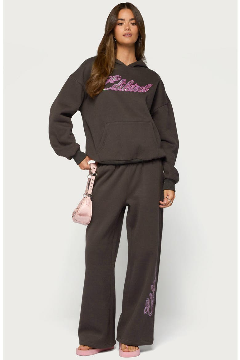 Always Sequin Logo Hoodie, Alternate, color, DARK-GRAY