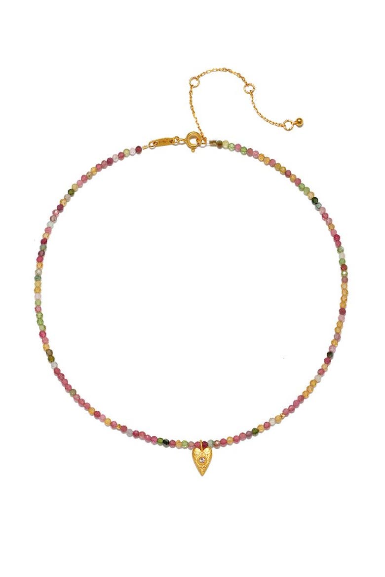 Aligned with Love Pink Tourmaline Heart Choker Necklace, Alternate, color, Pink