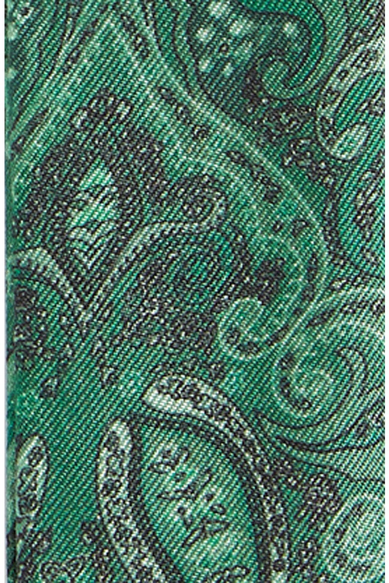 Hunter Green Paisley Silk Suspenders, Alternate, color, DARK GREEN