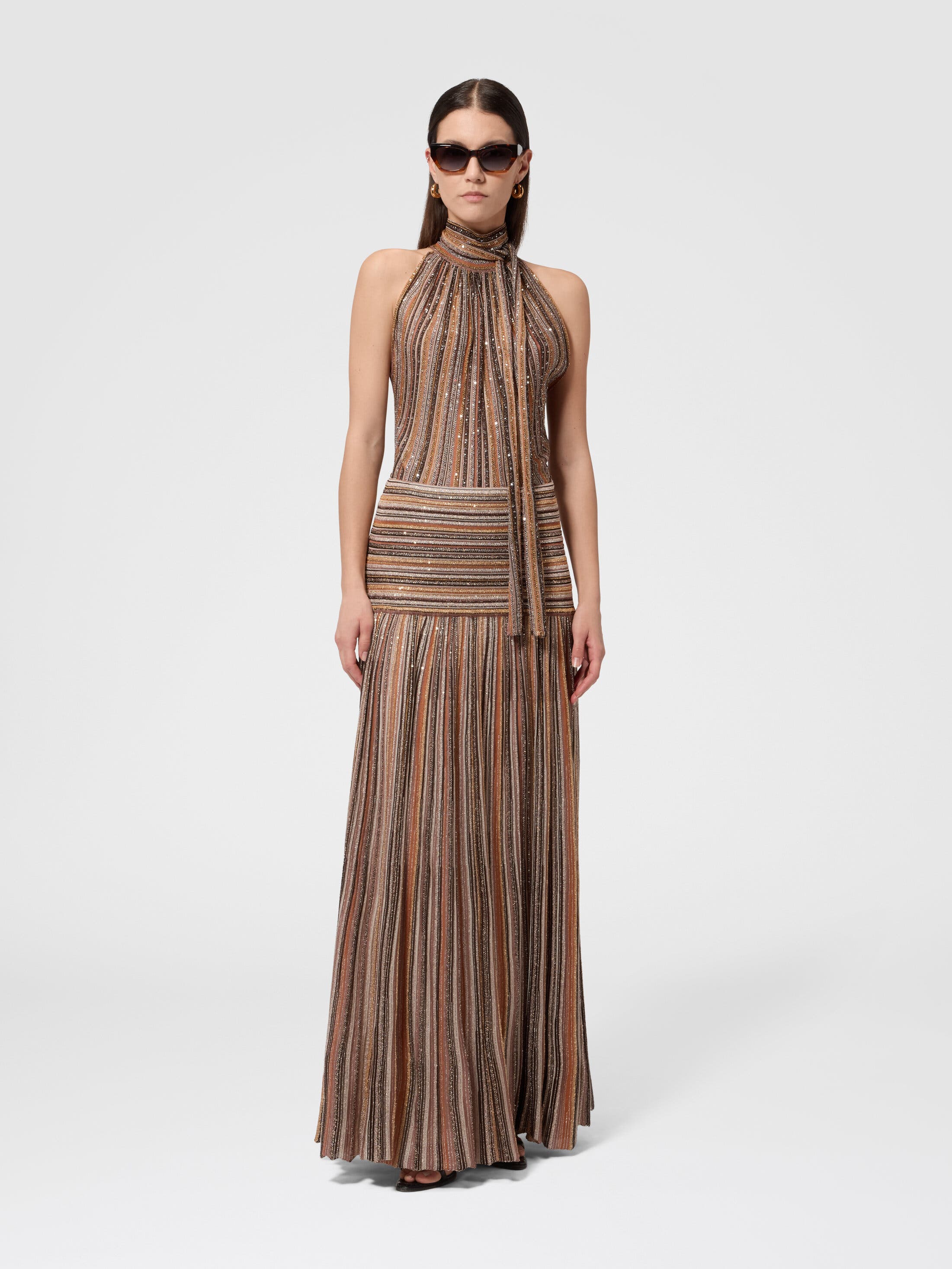 Long Skirt In Ribbed Viscose Lame Blend - image 2