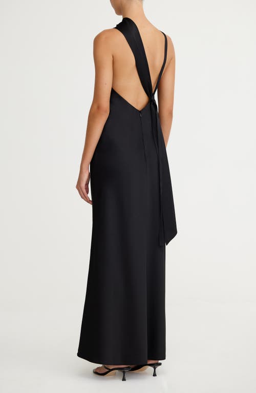 Significant Other Lucile Draped Sleeveless Gown In Black