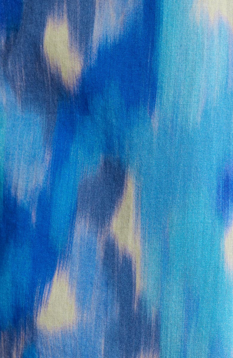 Du Paradis Blue Star Cotton A-Line Midi Dress, Alternate, color, Blue Ocean