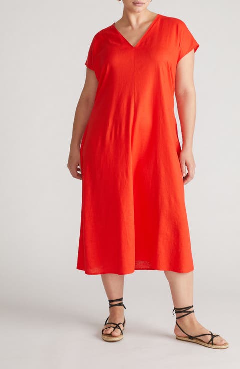 Louvre Tie Back Maxi Dress (Plus)
